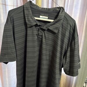 Columbia Men's Dark Gray Striped Polo Shirt